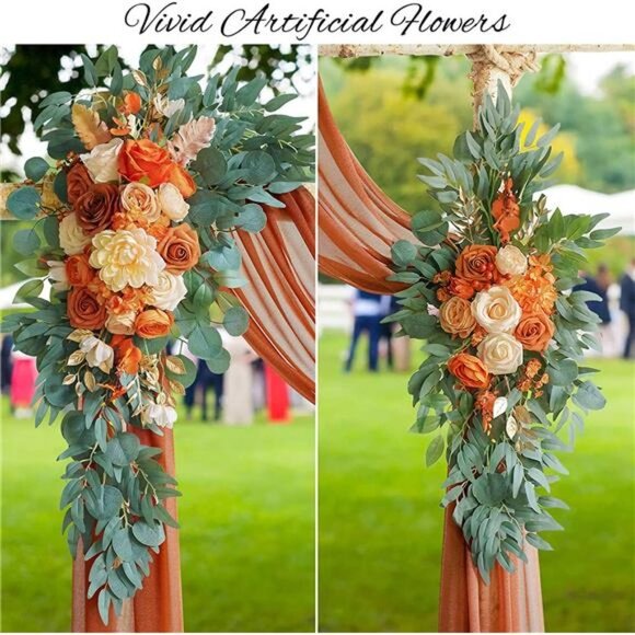 Artificial Wedding Arch Flowers Kit(Pack of 3) with 26Ft Shiny Wedding Arch - Picture 3 of 7